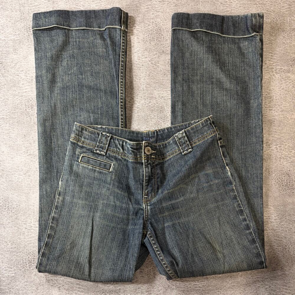Vintage Mid Wash Contrast Cuffed Jeans
